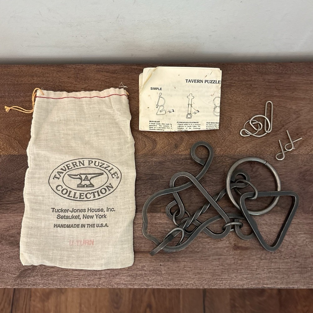 Vintage Tavern Puzzle Collection Steel Puzzle U-Turn Handmade In USA 90s